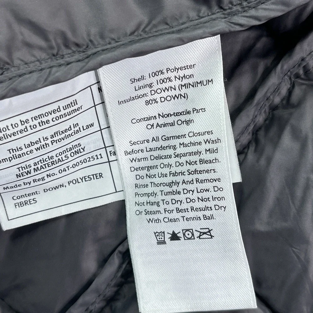 Eddie Bauer Vest‎ Mens Medium Grey Puffer Down EB650 Full Zip Quilted Pockets